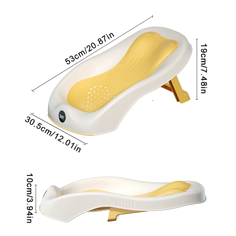 인체공학적 등받이 크리스마스 디자인 접이식 아기 목욕 의자 미끄럼 방지 PP 샤워 네트 지지대 간편 세척 유아용 선물