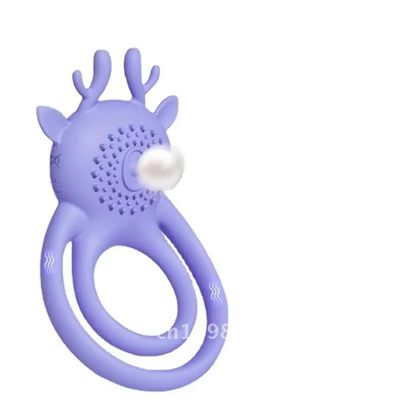 موس حلقة مزدوجة الاهتزاز قفل حلقة للرجال الكبار لعبة الجنس سيليكون التحكم الكهربائي السائل المنوي الاحتفاظ تخطيط الأسرة المنتج