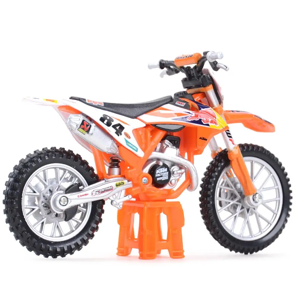 Bburago-Alloy Motorcycle Model Toy, Factory Edition, 1:18, KTM 450, SX-F, Simulação, Car Gift Collection, 2018