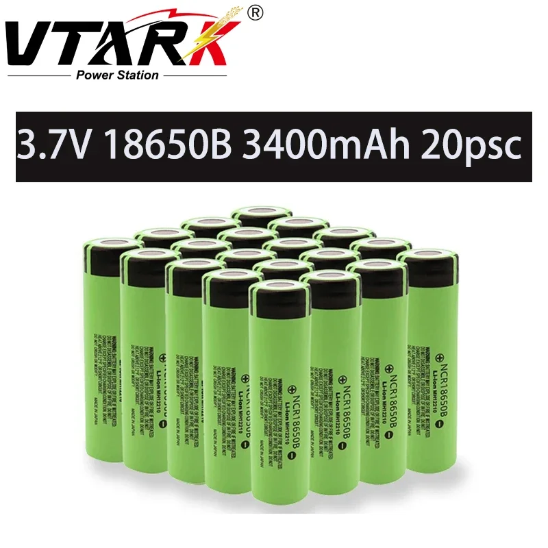 

100% original 18650 battery 3.7V ncr18650b lithium 3400mah for 10A flashlight battery and 20pcs rechargeable battery