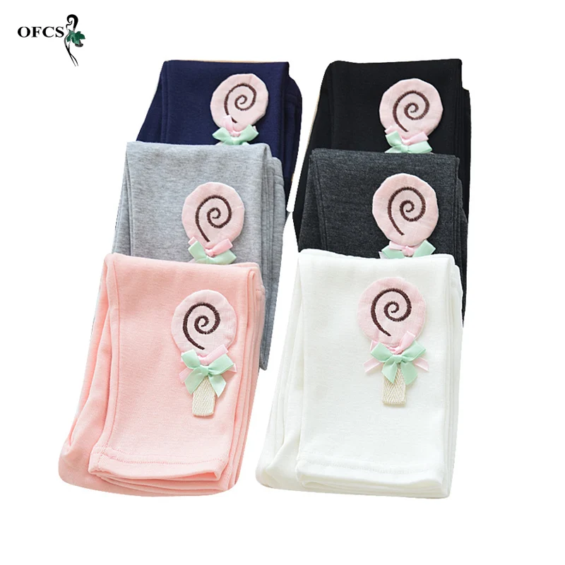 Hot Sale 3-10 Years Old Girl's Leggings New Sping Young Children Clothes Retail Kids Stretch Pants Toddler Soft Knitted Trousers