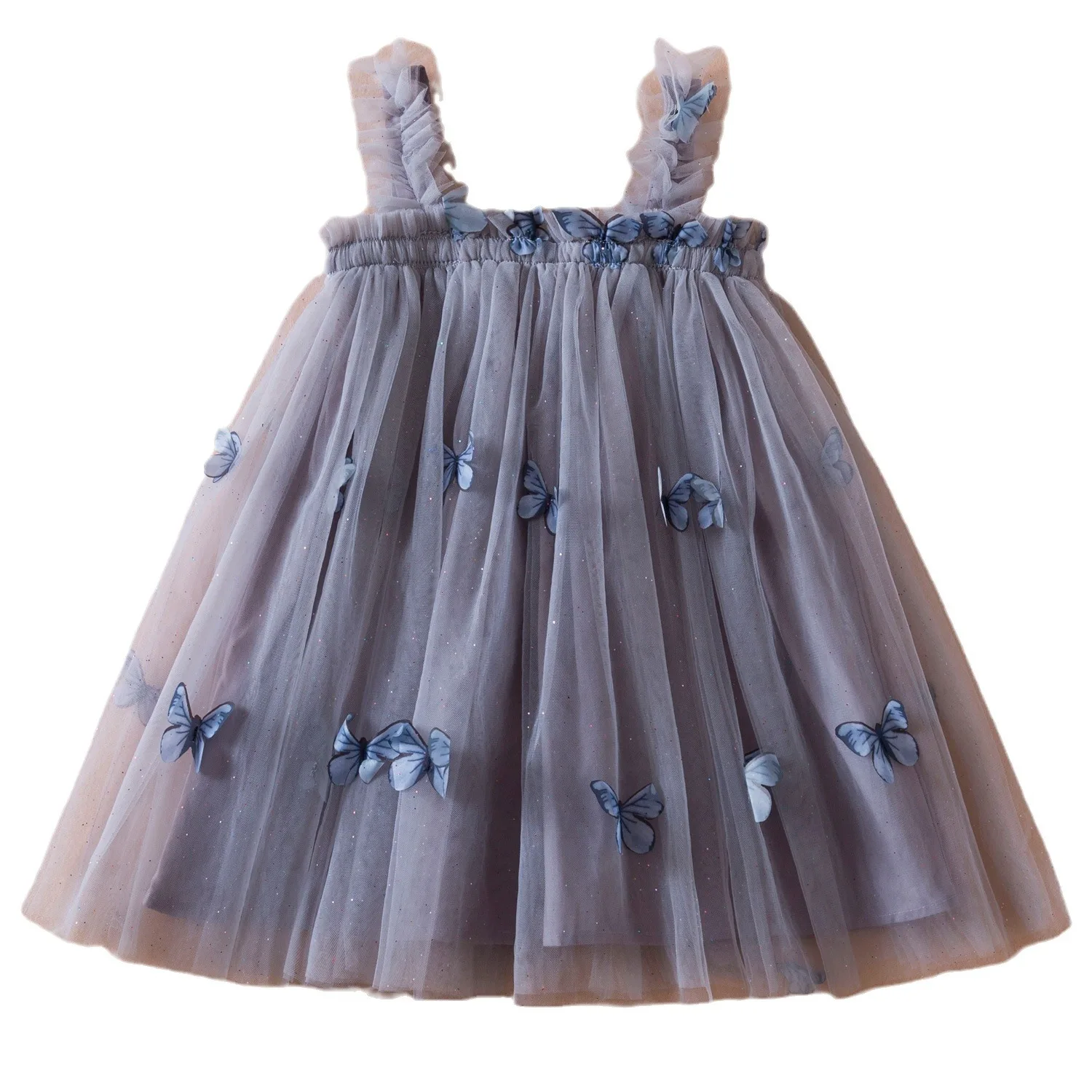 Robe d'été dégradée pour petites filles, vêtements pour enfants, paillettes, étoiles, maille, mode, petite princesse, Noël, cadeau de fête d'anniversaire, 2-10 ans