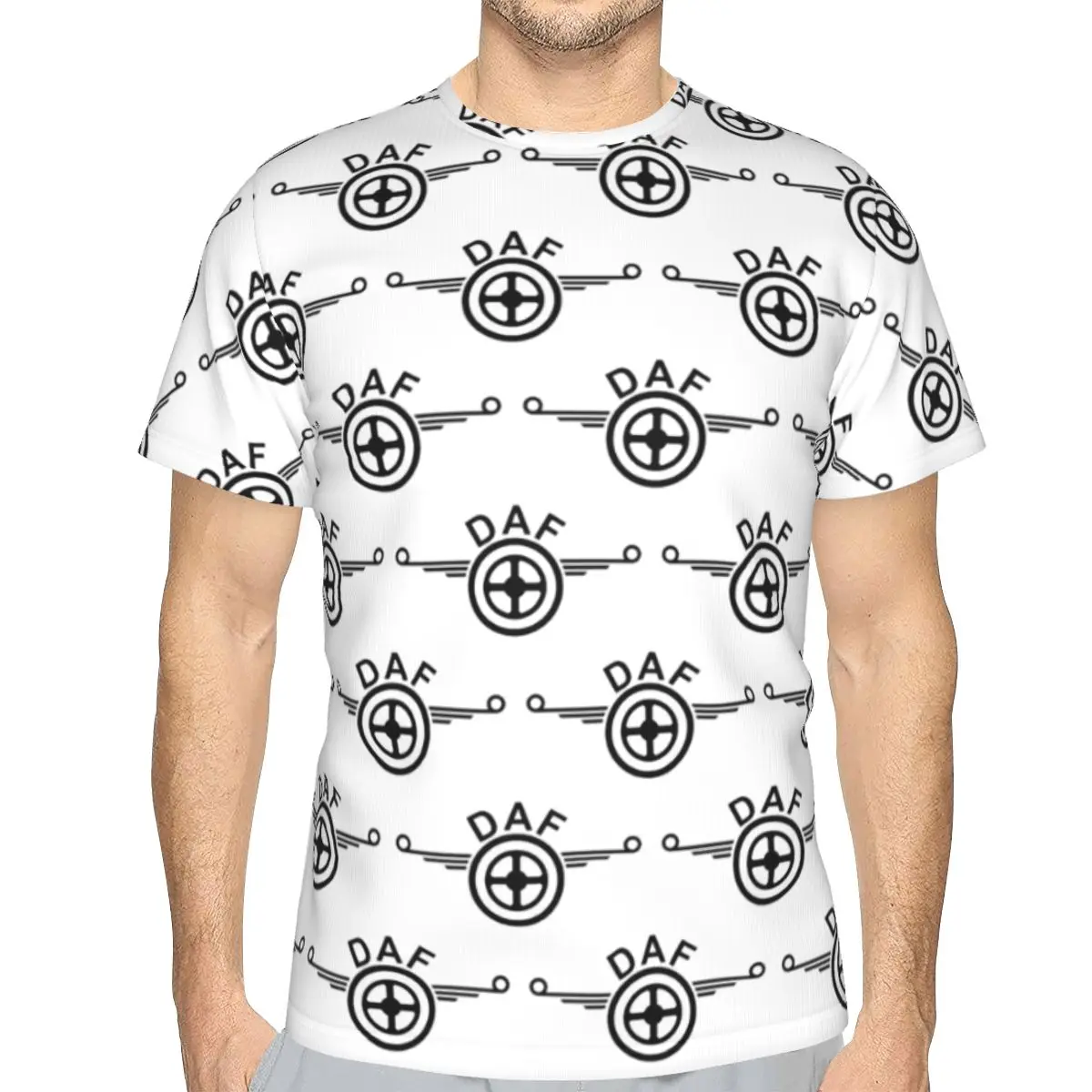 Daf Truck Logo Vector Design 100% Cotton T-Shirt Men'sClassic T Shirts Men Crew Neck Short Sleeve