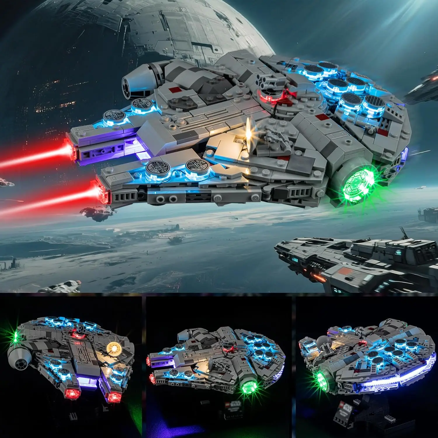 HPROSPER 5V LED Lighting (No Model) For LEGO 75375 Star Wars Millennium Falcon Light Up your Building Blocks With Battery box