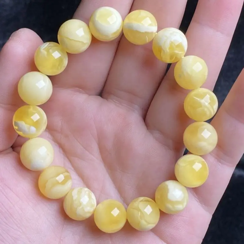 Multi-honey-colored bracelet, Russian white ashwood, decorative Buddhist beads, men's and women's hand jewelry, etc.