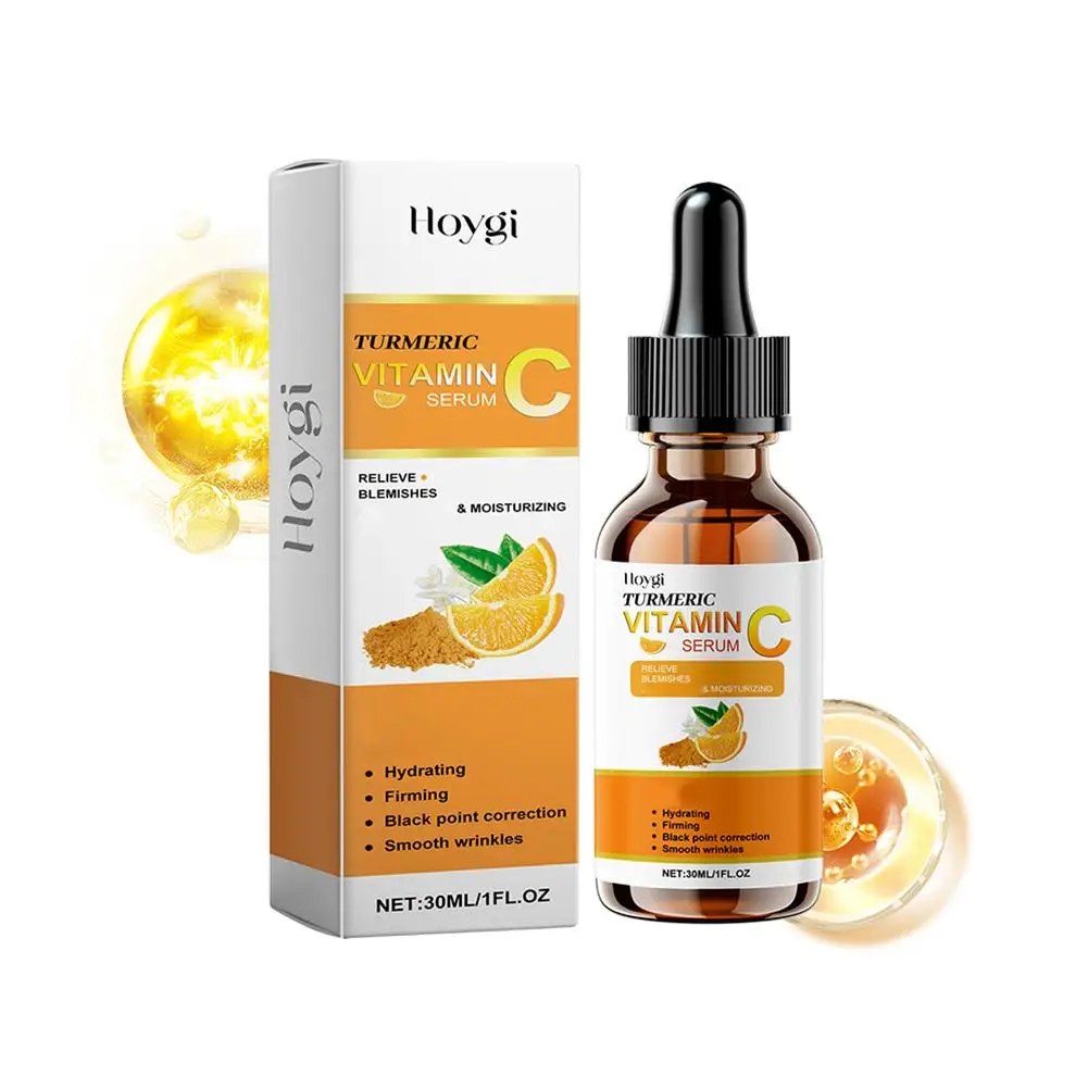 1 PC Kurkuma Vitamin C Serum Hyaluronsäure Feuchtigkeitsspendende Essenz Anti-Falten Aufhellung Makel Aufhellung Serum Firmin A2J9