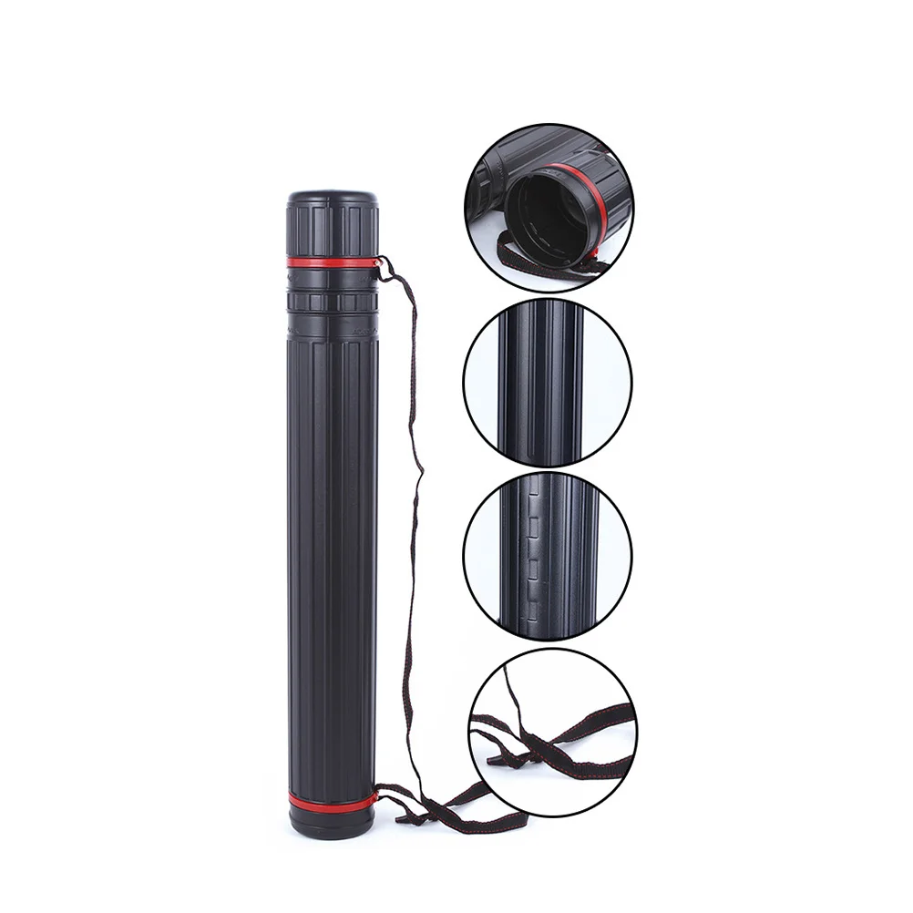 أنبوب تخزين بلاستيكي 10x55 سنتيمتر قابل للتوسيع مقاوم للماء حقيبة حمل حزام قابل للتعديل للملصقات خطط العمل الفني صياغة أنبوب #4