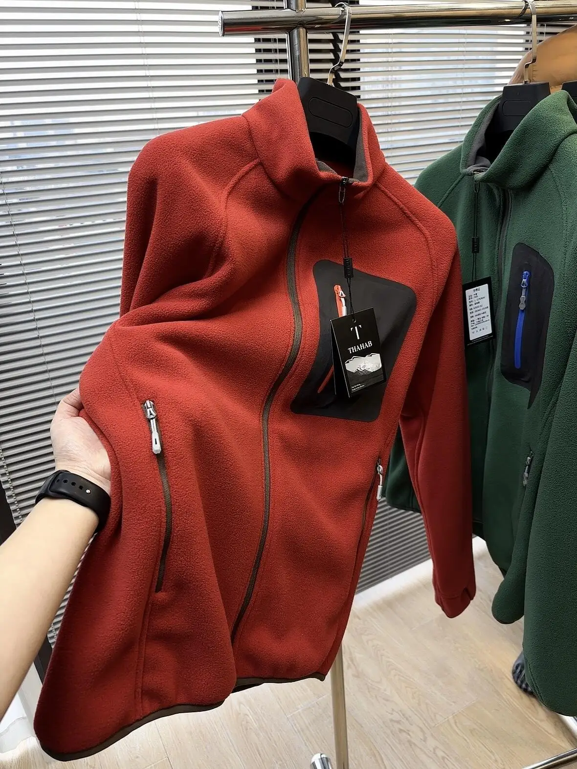 Thermojacke, Outdoor-Radsport-Freizeitjacke, Modische Innenschicht-Strickjacke, Dicke Doppelseitige Fleecejacke für Damen und Herren – Detail 33
