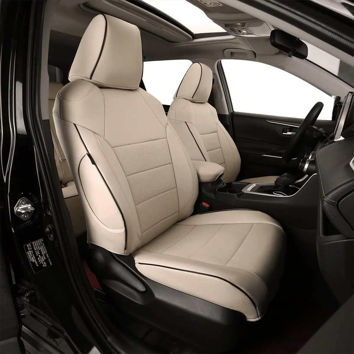 

EKR Custom Fit Leather Car Seat Covers Full Set for Toyota RAV4 Hybrid 2019-2025 LE XLE Limited Woodland Airbag Compatible