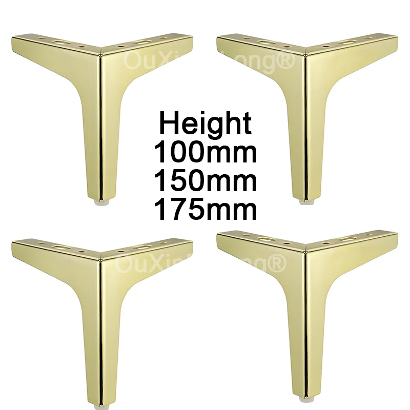 

4PCS Gold Furniture Legs Metal Iron Sofa Feet for Table Bed Chair Desk Dresser Cabinet Support Furniture Hardware JF1799