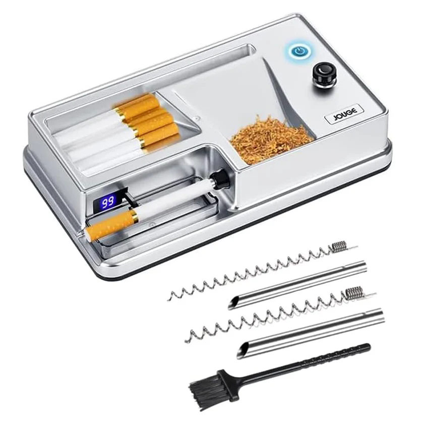 Cigarette Rolling Machine Portable Tobacco Automatic Counter LED Display King/Regular Slim 100s Size Cigarette Roller Machine