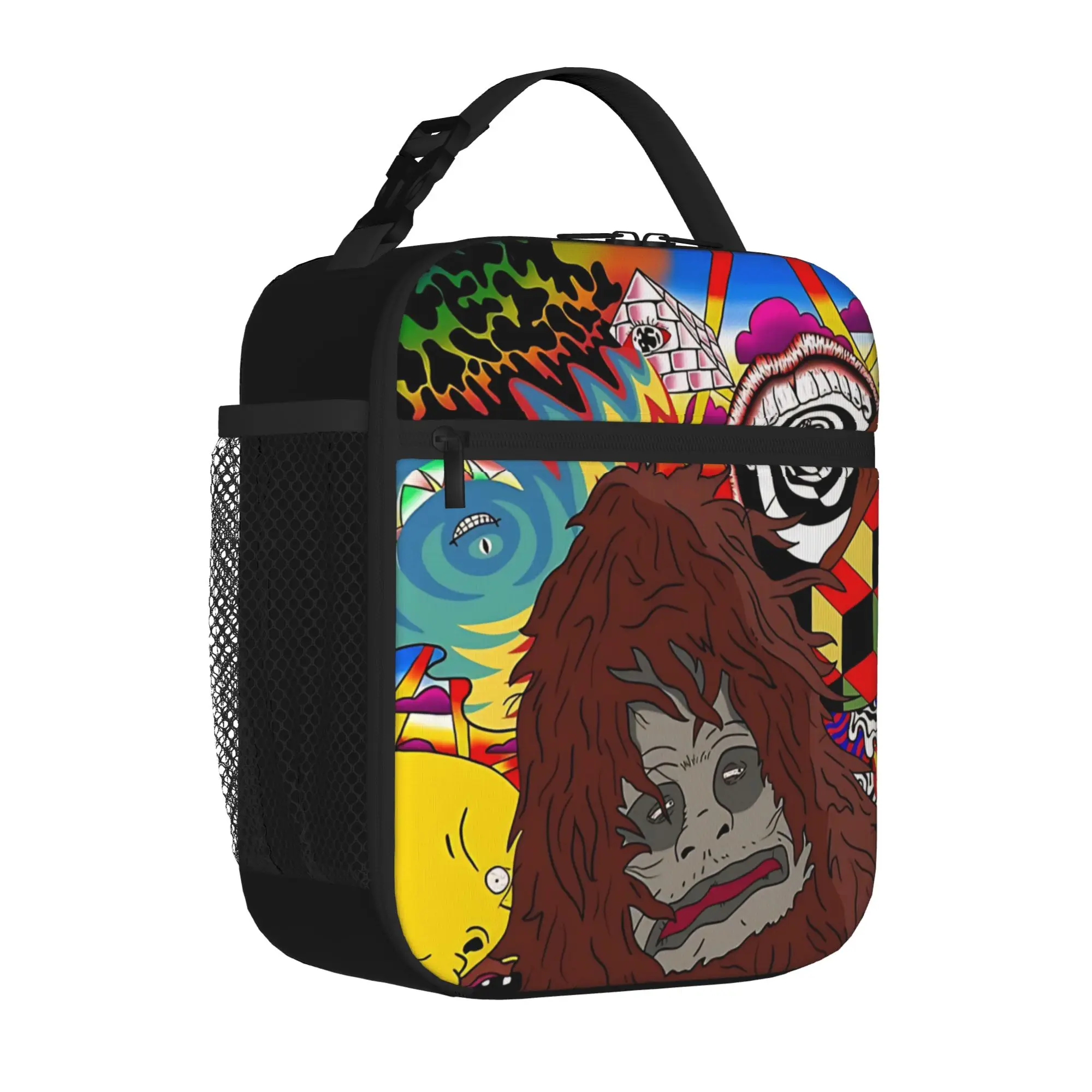 1 Piece Portable Lunch Container simple square character  Zipper Closure Durable Pocket The Big Lez Show For Lunch Box Bag