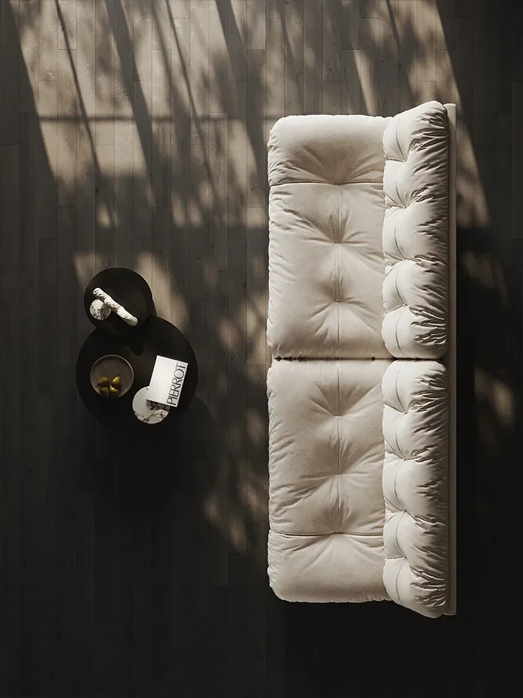 Cloud fabric sofa wabi-sabi wind Nordic modern light luxury Italian living room small apartment home