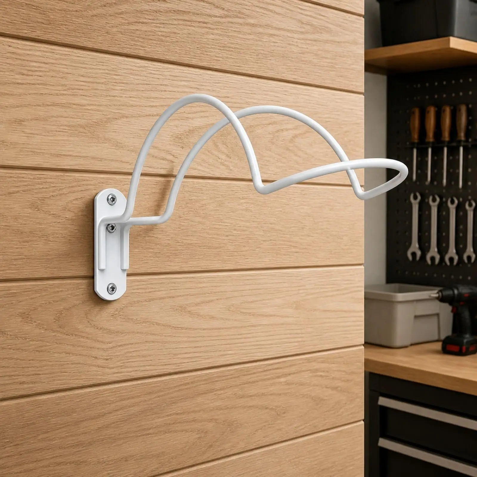 Sturdy Iron Wall Mounted Hat Rack with Screws for Helmet Storage and Display in Garage Entryway