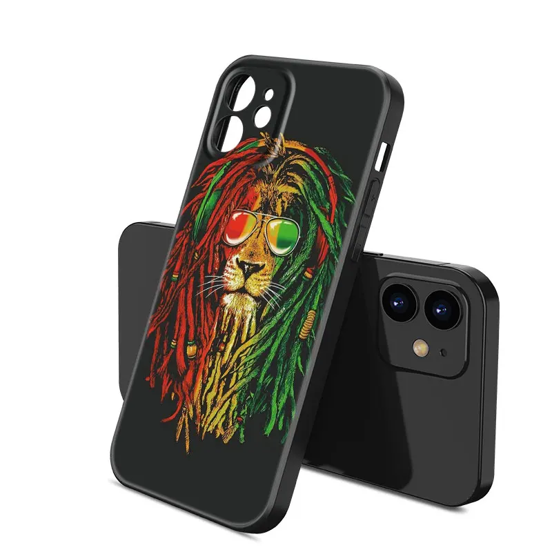 Reggae Bob Marley Phone Case For Apple iPhone 12 13 Mini 11 14 15 Pro Max 7 8 Plus X XR XS SE 2020 2022 Black Silicone Case