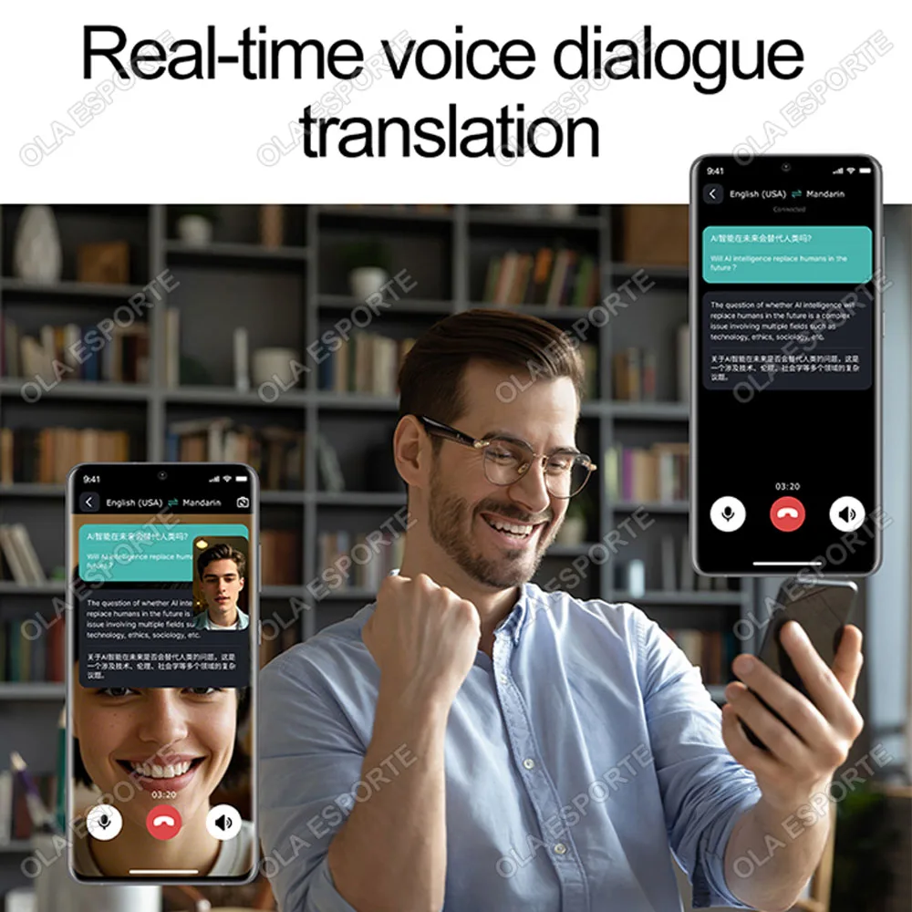 Nowe inteligentne okulary AI Inteligentny tłumacz języka w czasie rzeczywistym Bezprzewodowe słuchawki Bluetooth AI Chat Inteligentne okulary przeciwsłoneczne Touch&Voice