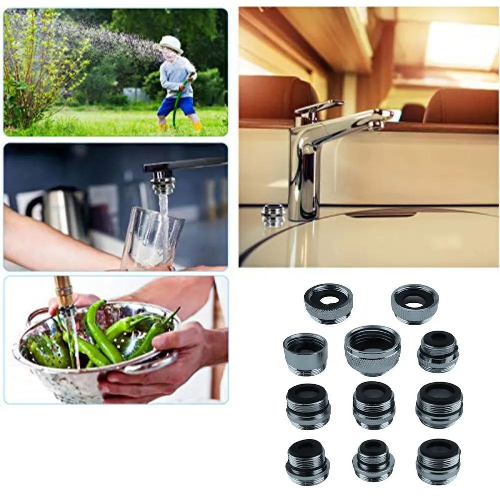 11Pcs Brass Plumbing Adapter Kit for Sink Sprayer and Hose Attachment Using Standard Threaded Interface for Residential Use