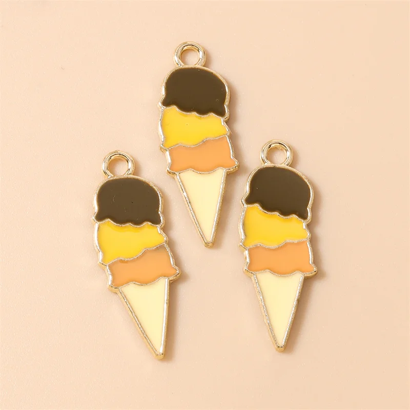 Leslie 10 Stück Niedliche Lollipop-Eiscreme-Anhänger für DIY-Schmuckherstellung Zubehör Lebensmittel- und Getränkeanhänger Halsketten- und Ohrringherstellung – Detail 26