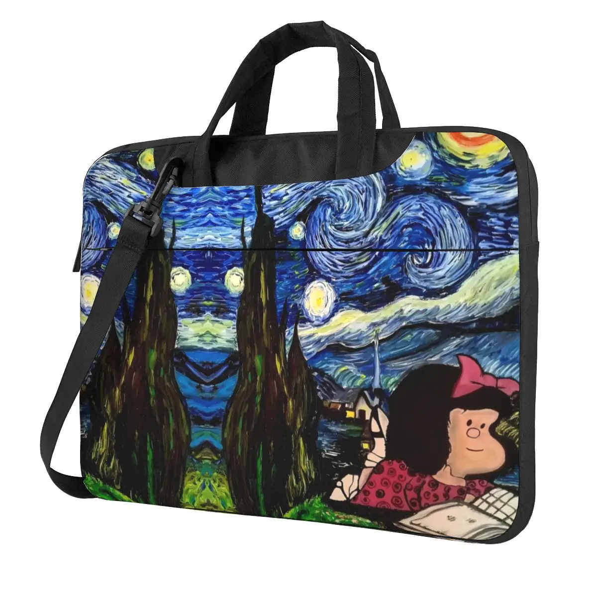 Handbag Laptop Bag Mafada Reading Book Briefcase Bag Van Gogh Portable14 15 15.6 Business Computer Bag For Macbook Air Pro Asus