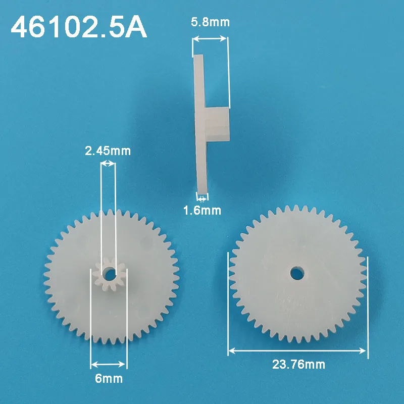 46102A 46102B 46102.5A 46102.5B 0.5M ingranaggio motore OD = 24mm 46 denti + 10 denti 2mm/ 2.5MM foro doppi ingranaggi in plastica 46 + 10 T