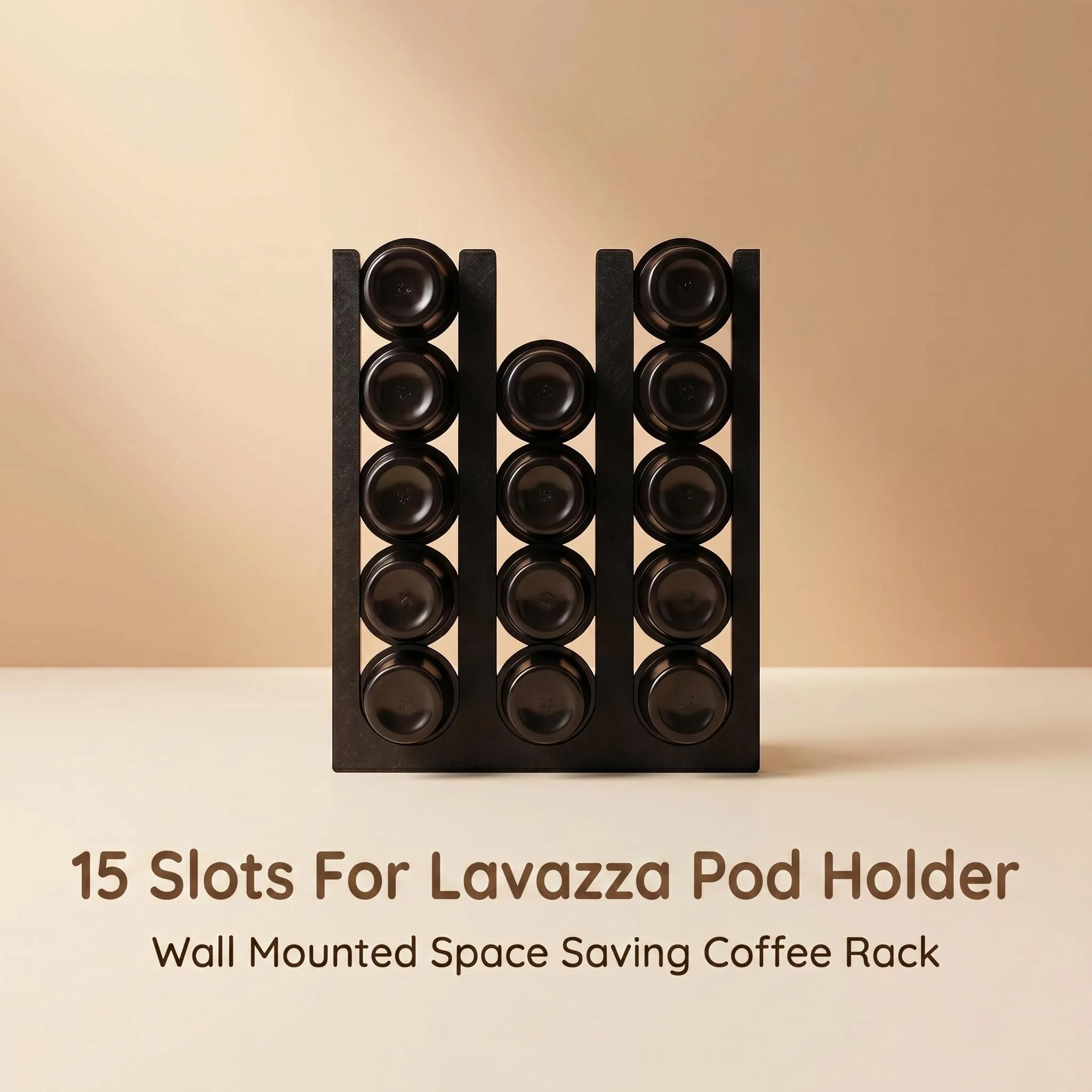 Soporte para Cápsulas de Café de 15 Ranuras, Estante de Almacenamiento Montado en la Pared Compatible con Cápsulas Lavazza