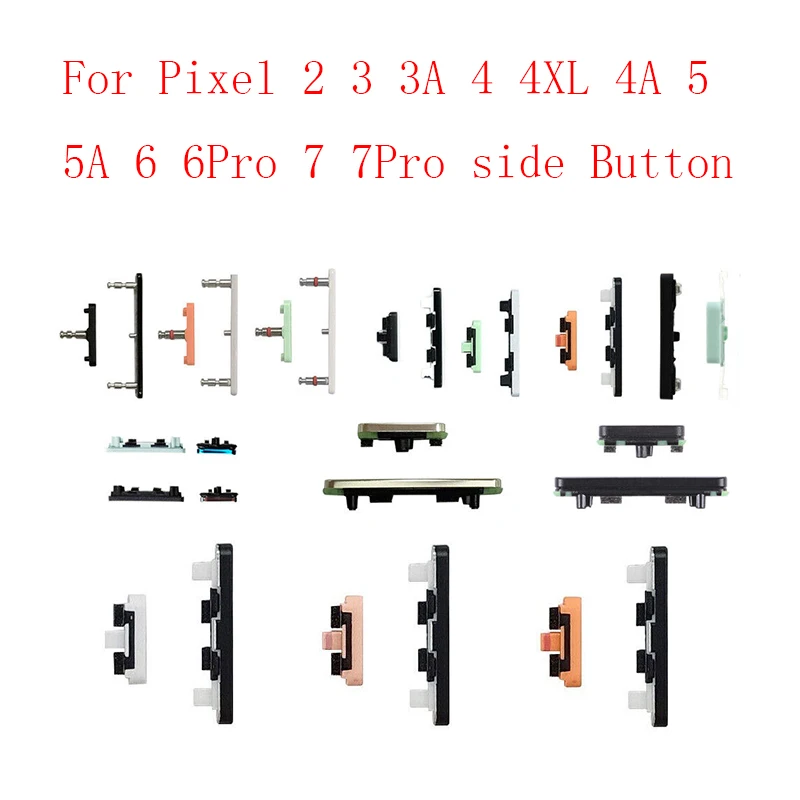 

1 комплект боковых кнопок для Google Pixel 2 2XL 3A XL 3XL 4 XL 4A 5 5A 6 6A 6Pro 7 7Pro 7A Кнопки включения/выключения громкости