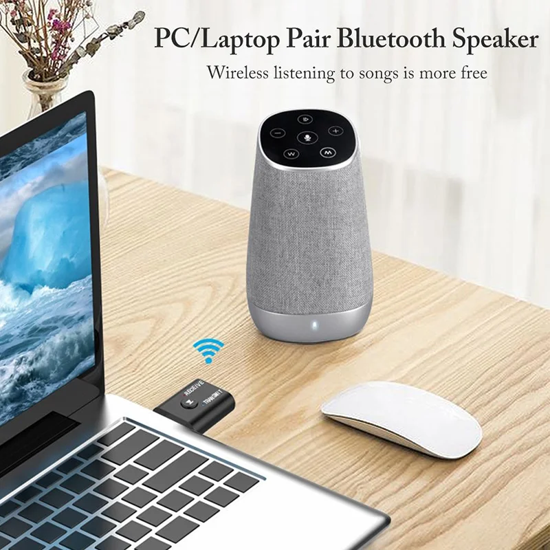 BT5.0 Bluetooth Adapter Wireless Audio Receiver and Transmitter Dual Function Bluetooth 5.0 USB Dongle For Speaker Headset Car