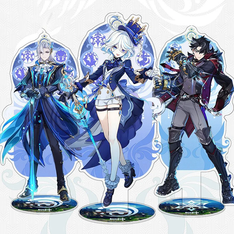 Cute Cartoon Animation Anime Yuanshen Character Stand Furina Zhongli Yae Miko Creative Acrylic Brand Desktop Decor Friends Gifts