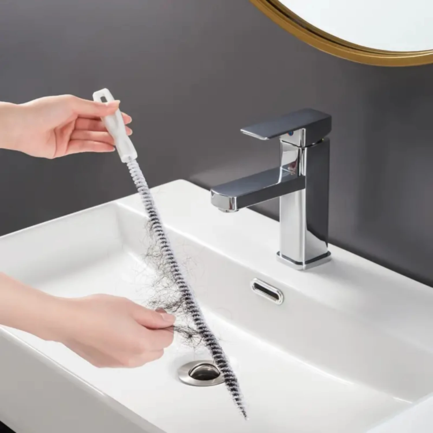 Flexible Household Sink Cleaning Tool - Multifunctional Pipe Dredging Brush for Sink Drain, Sewer Hair Catcher - 1pc Drain Clean