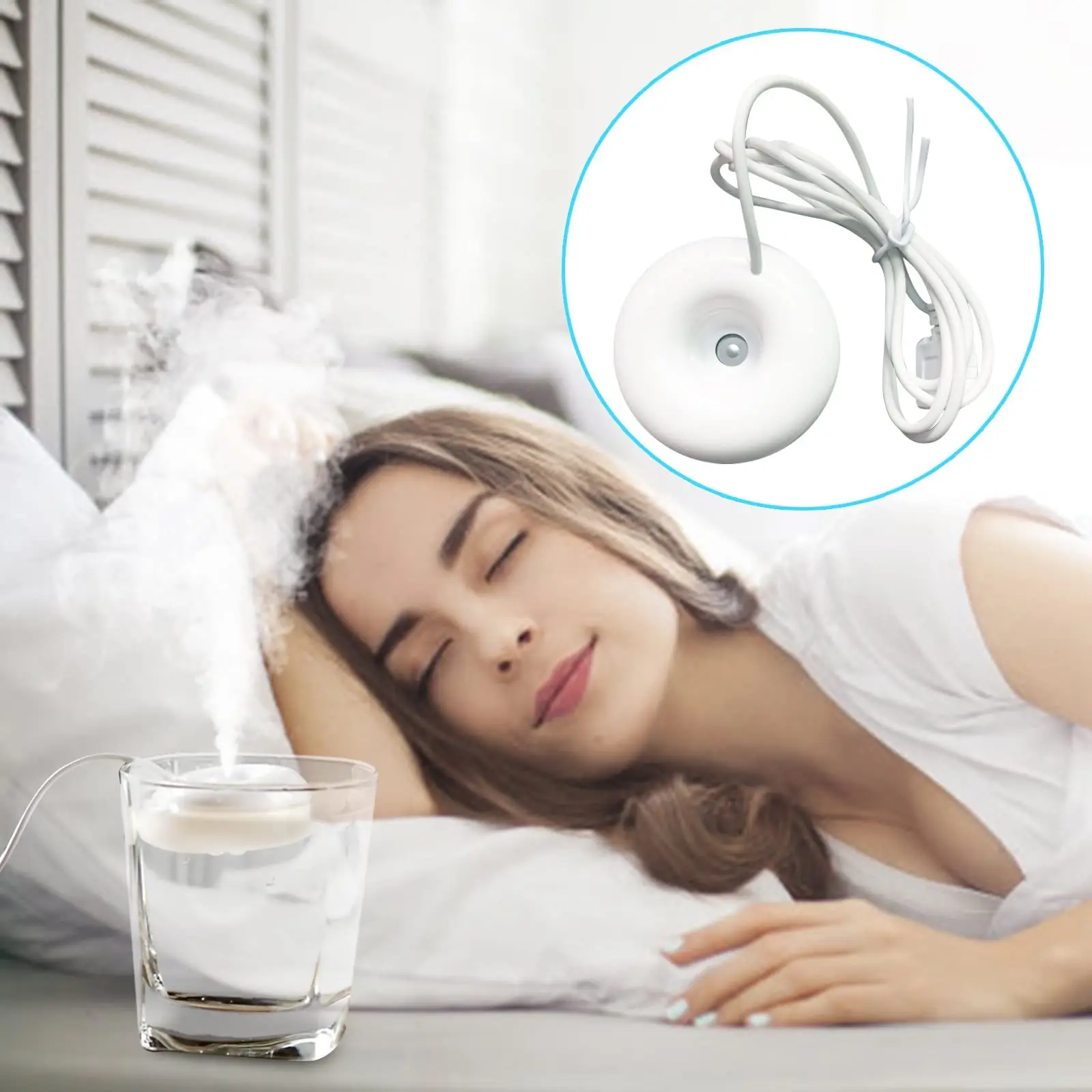 Mineral Water Bottle Donut Humidifier Mini Cute Mist USB Spray Home Desktop Moisturizing Aromatherapy Machine Travel