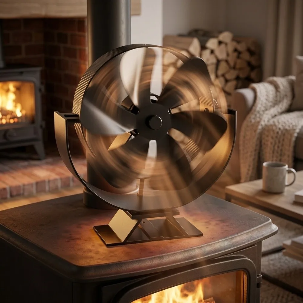 High Airflow 6-vane Fireplace Fan: Efficient Heat Distribution Without Powered Stove Fan Fireplace Fan Heater