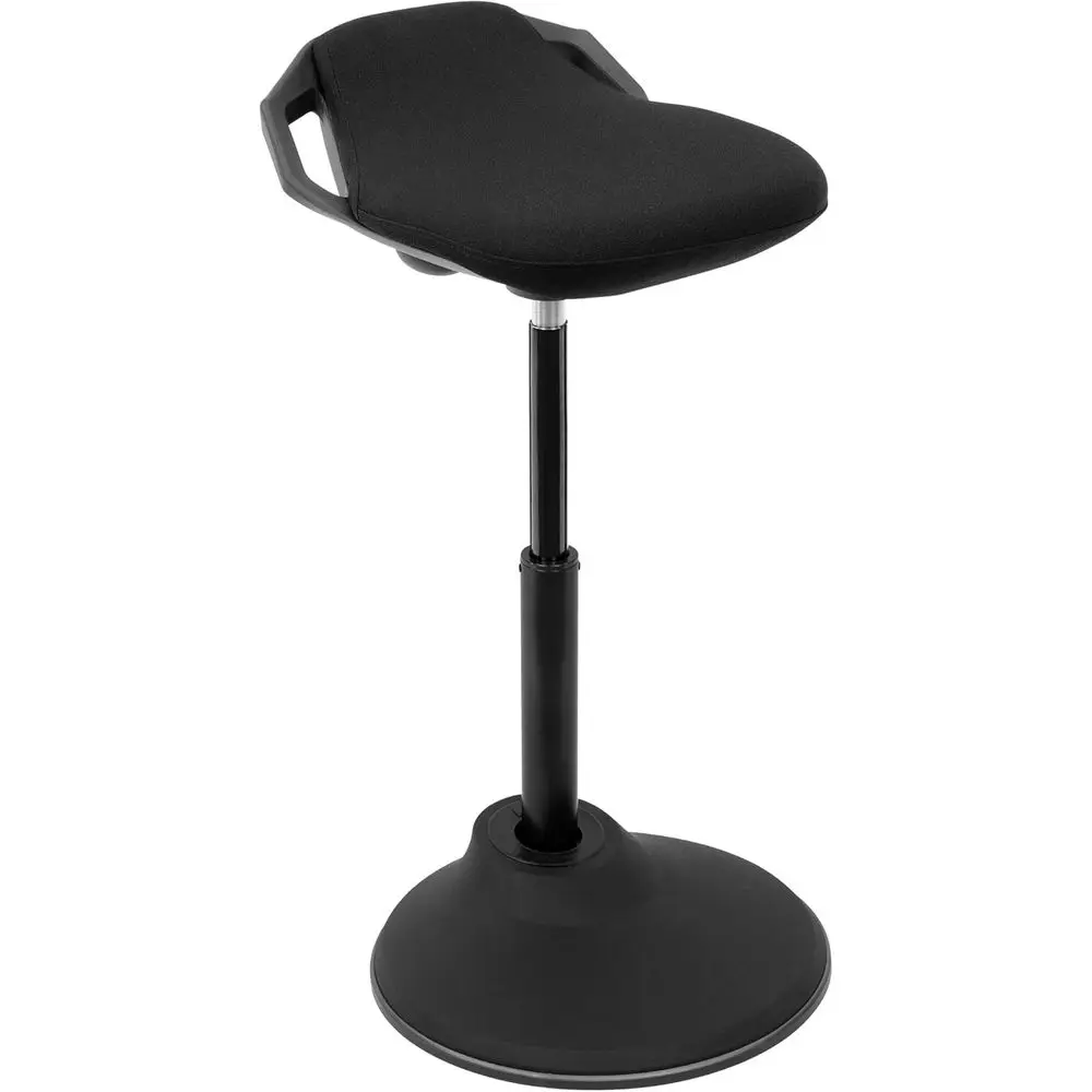 Height-Adjustable Ergonomic Stool for Active Sitting, 360° Swivel, High-Density Foam Cushion, Non-Slip Base, Easy Assembly (Blac