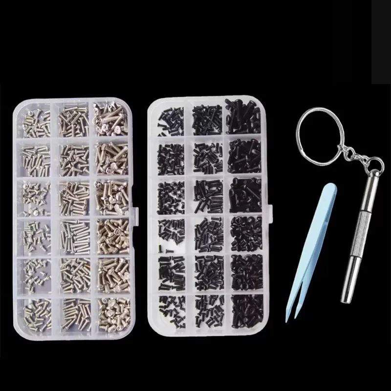 Nickel Plated / Black Carbon Steel Micro Phillips Head Screw Bolt Set Kit for Laptop Phone Electronic Products Glasses Phone