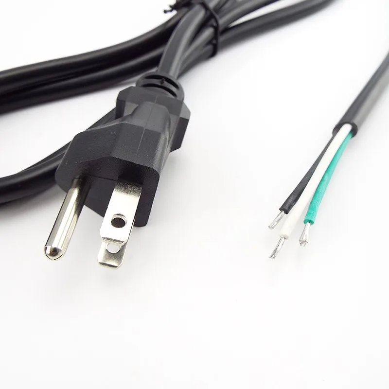 1/2/5pcs 1.5m Power Cable EU US Plug Open End Rewired Laptop Power Supply Extension Cord For Electric Fan Vacuum Dishwashers B5