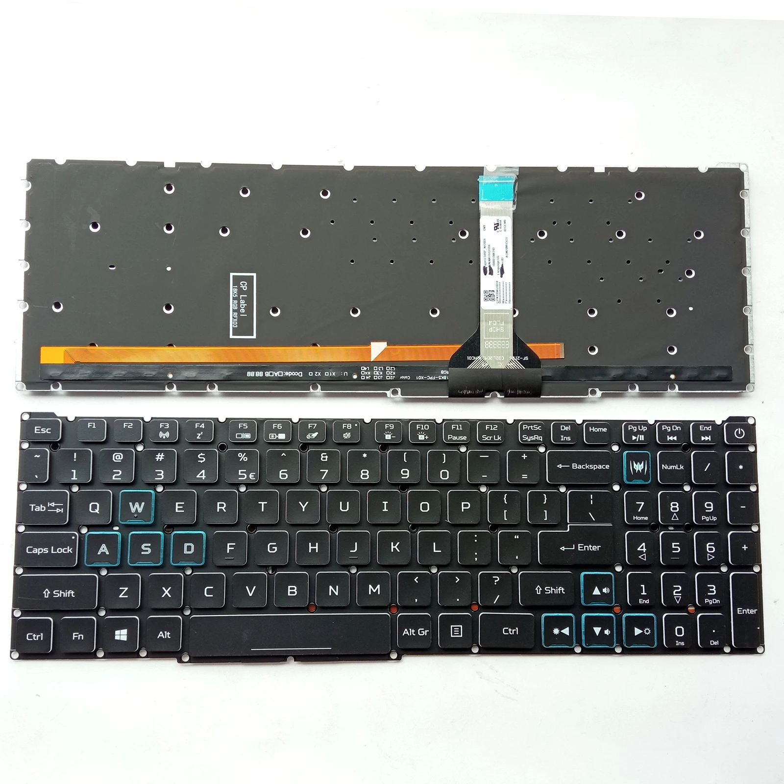 Imagem -05 - Teclado sp dos Eua para Acer Nitro An51556 An515-57 An517-53 An517-54 Retroiluminado Novo