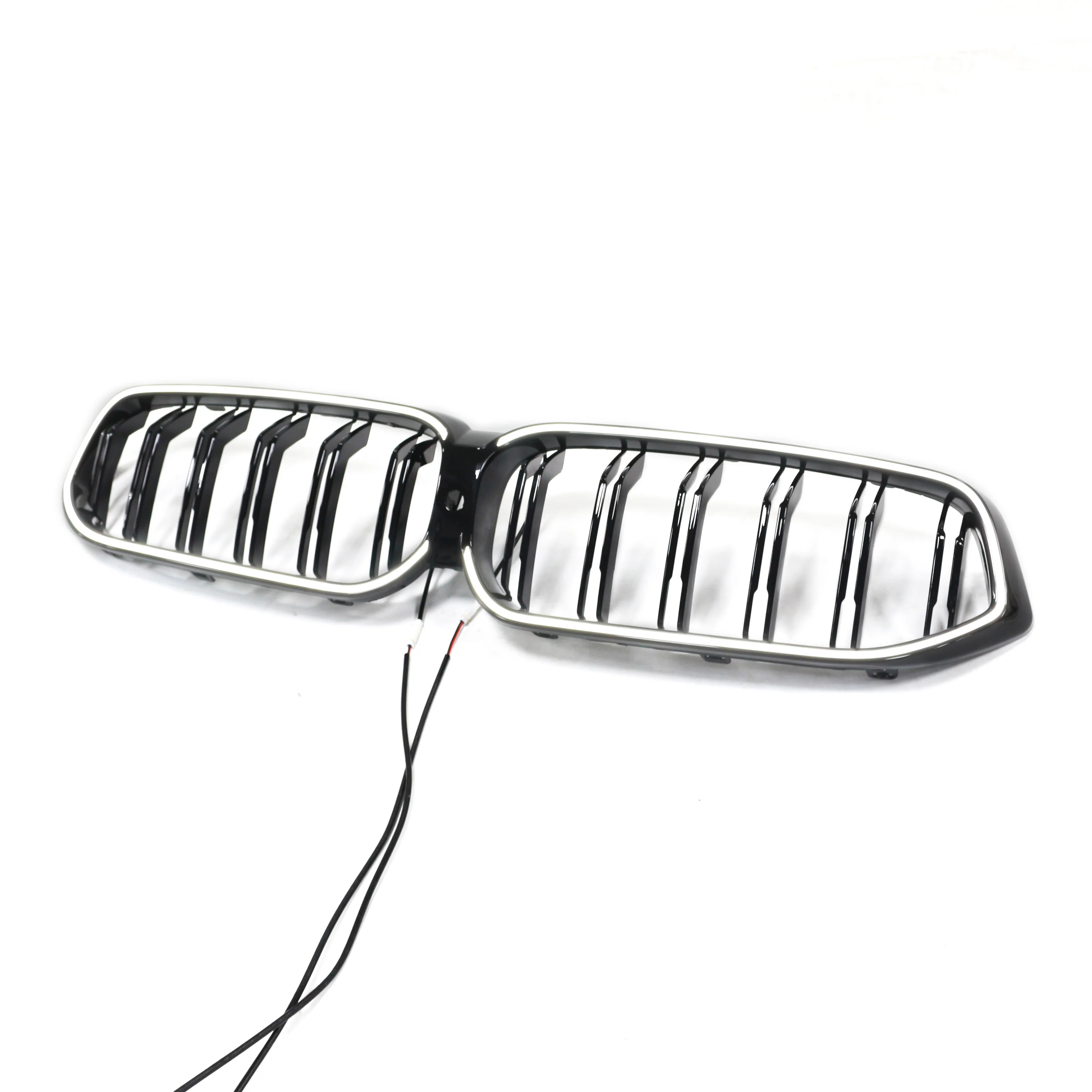 

Front Car Grills LED ABS Double Slats Gloss Black Front Bumper Grille Kidney Center Grill For Bmw 6 Series G32 2020