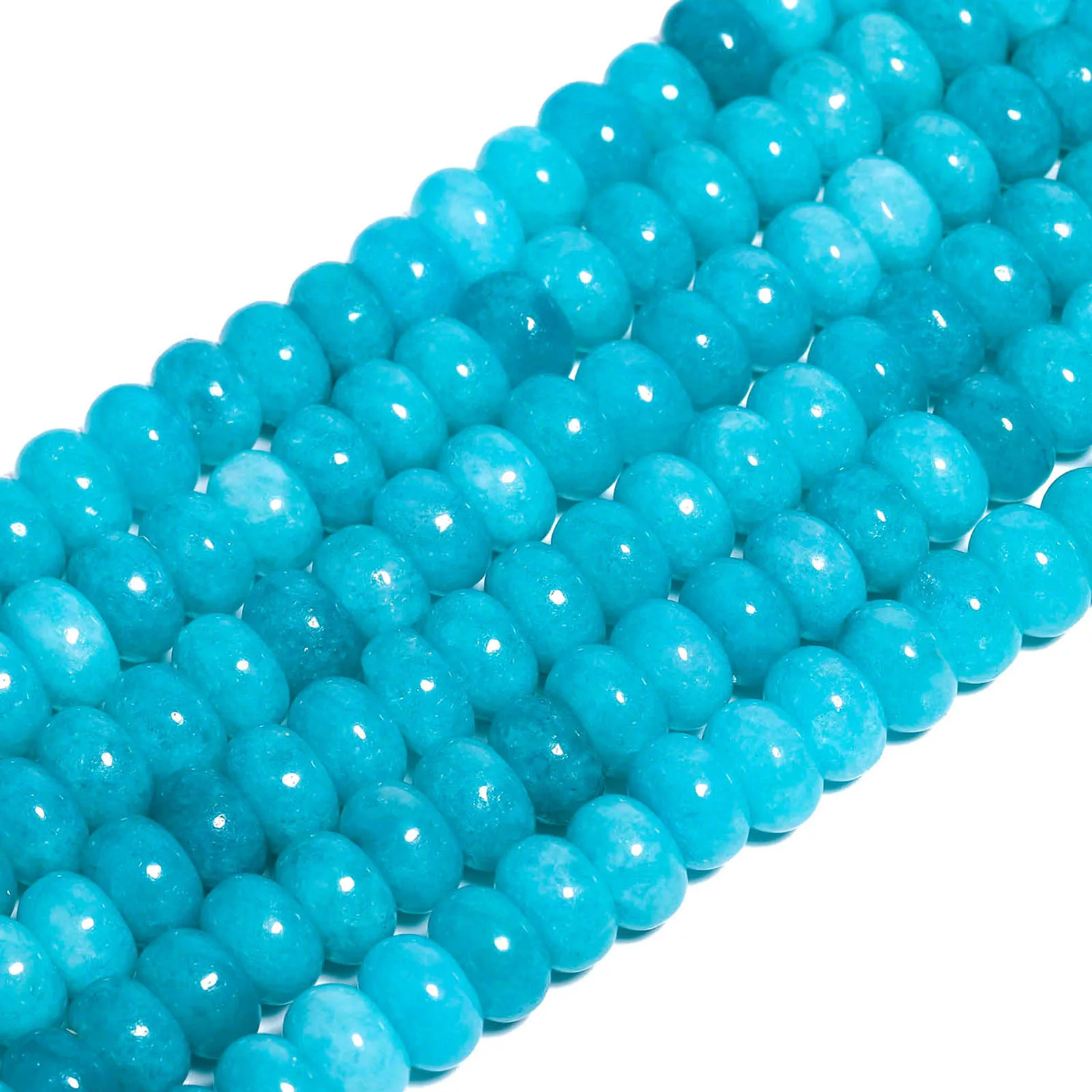 5x8mm Natural Abacus Rondelle Stone Blue Amazonite Beads Flat Round DIY Charms Bracelets Loose Beads For Jewelry Making Supplies