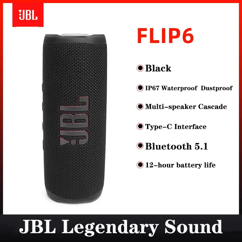 

JBL FLIP 6 Authentic Outdoor Wireless Bluetooth Speaker IP67 Waterproof Dustproof 12-Hour Long Battery Life for Music Party