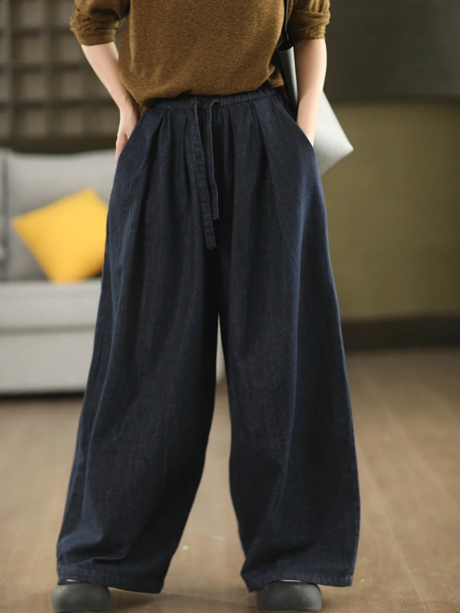 

Джинсы с широкими штанинами в стиле ретро, женские свободные хлопковые джинсовые брюки с поясом на талии, длинные брюки прямого кроя, осенний сезон Faion