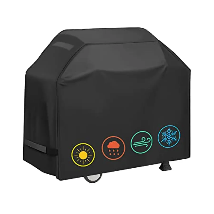 Grill Cover, Waterproof BBQ Grill Cover, 58 inch Rip-Proof and Anti-UV Barbecue Gas Grill Cover Compatible for Weber Char-Broil