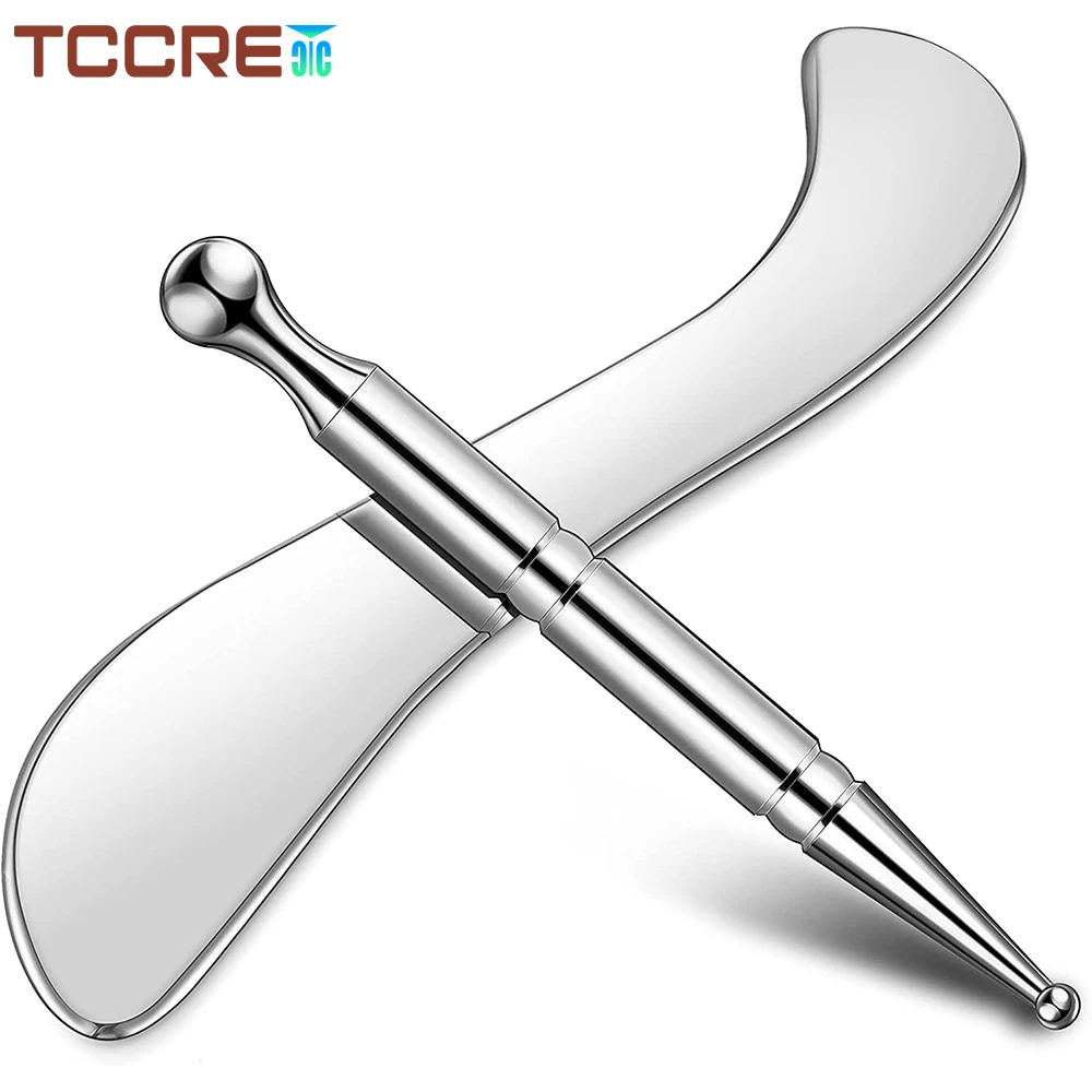 

Stainless Steel Deep Tissue Gua Sha Massager Manual Acupuncture Pen Scraping Tools Facial Massage Tools for Muscle Massage Relax