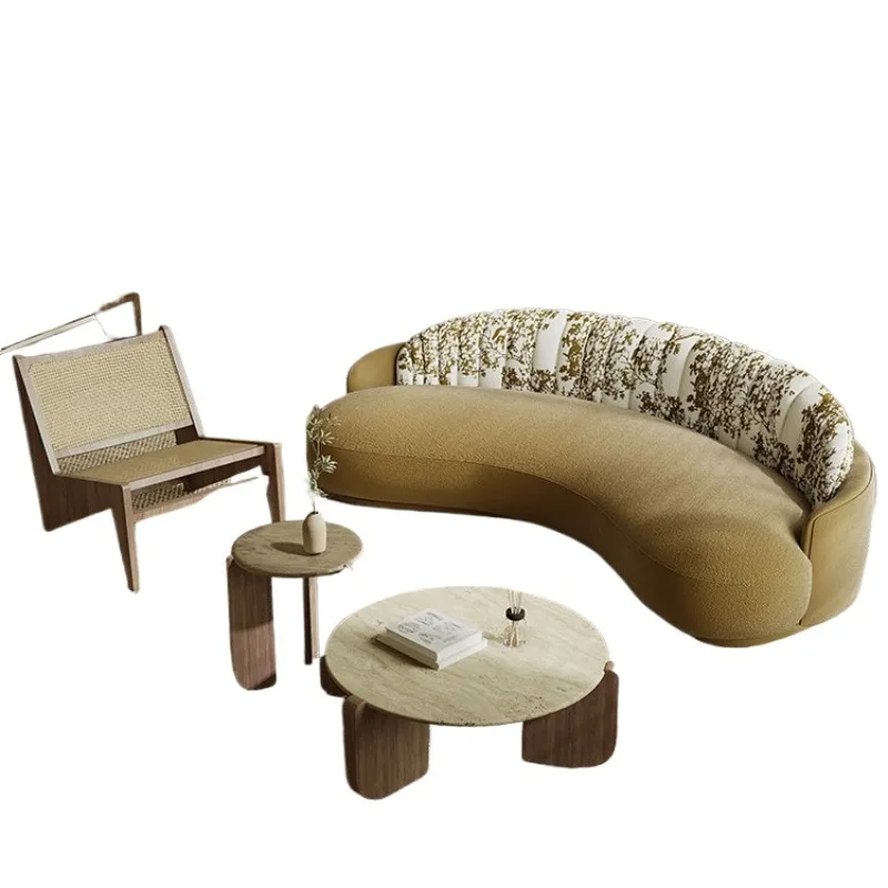 Curved sofa, small apartment clothing store, beauty salon, B&B, hotel rest area reception