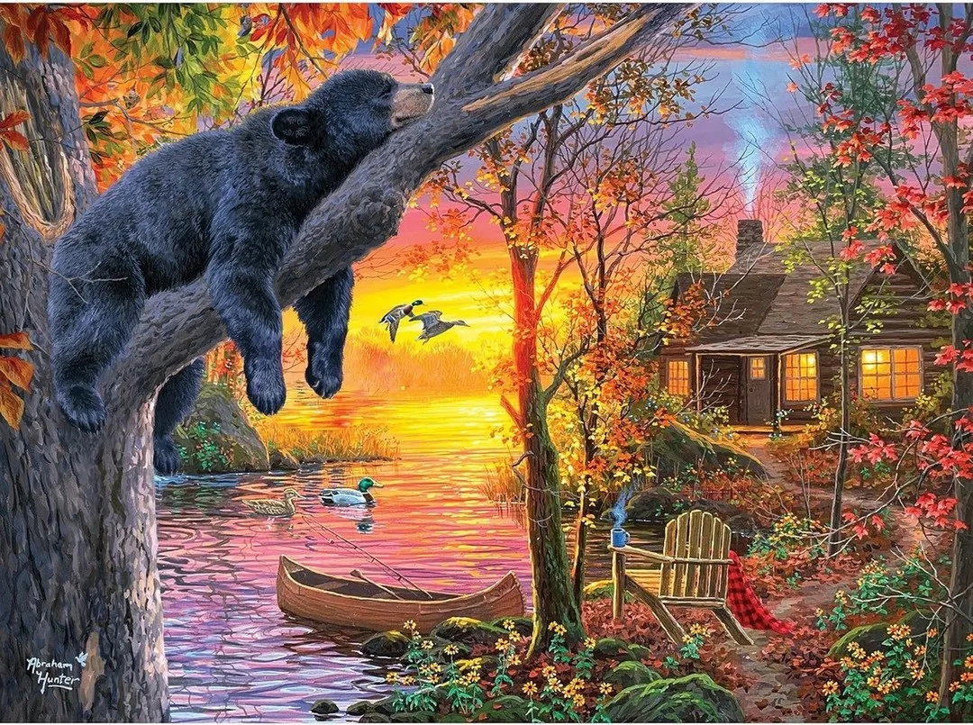 

Div 5D Bear Farm House Village Rive Bird Полная алмазная живопись наборы для вышивки крестом художественные животные темы 3D краска алмазами