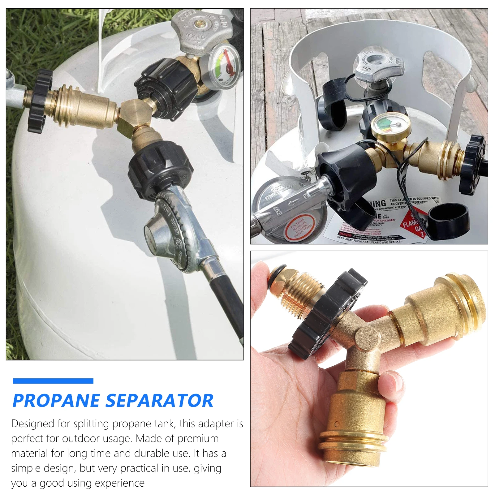 

Tank Y Type Separator Propane Splitter for Dual Grill Tee Connector for Stove Burner Rv Fire Pit Outdoor Use