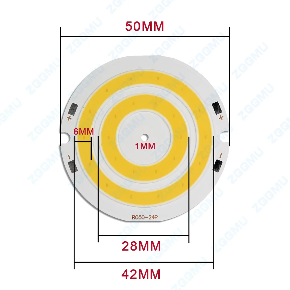2W Round 3-4V Led L…