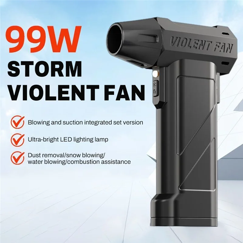 

ABSU Brushless Duster Leaf Removal Dryer Keyboard Cleaning Tool 990000RPM Mini Turbo Jet Fan Air Blower 10000Mah 60M/S Wind