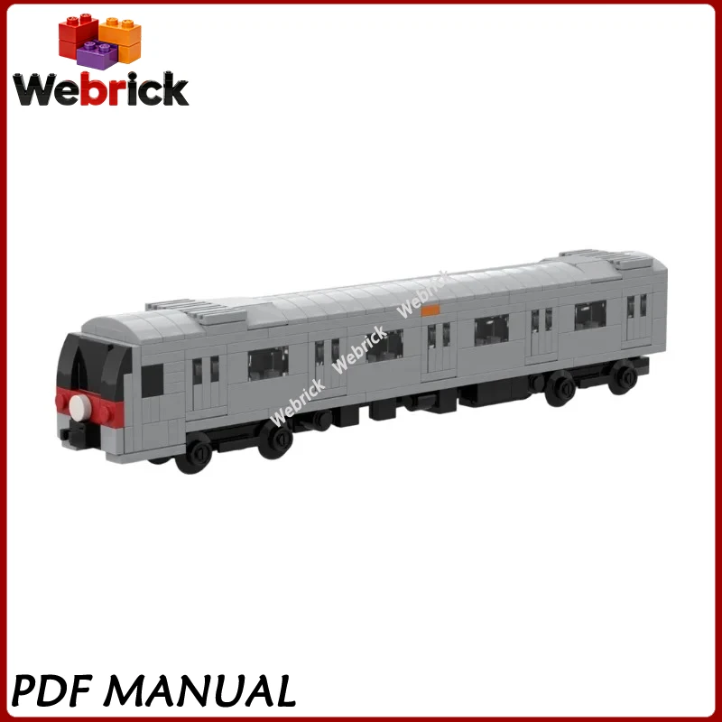 City Commuter Electric Train MOC Building Blocks Passenger Rail Vehicle Custom Brick Kit Railway Diorama Scene Decoration