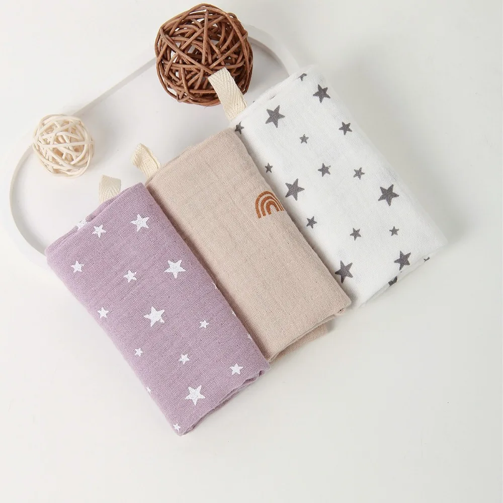 3/5Pcs 2025 6-Layer Pure Cotton Baby Cotton Washcloth Absorbent Gauze Cotton Newborn Burp Cloth Soft Baby Towels Square Towels