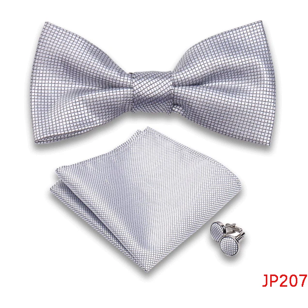 Klassische Herren Fliege Taschentuch Manschettenknöpfe Set Jacquard Fliege für Mann Hochzeit Business Schmetterling Knoten Geschenk Mann Zubehör – Detail 9