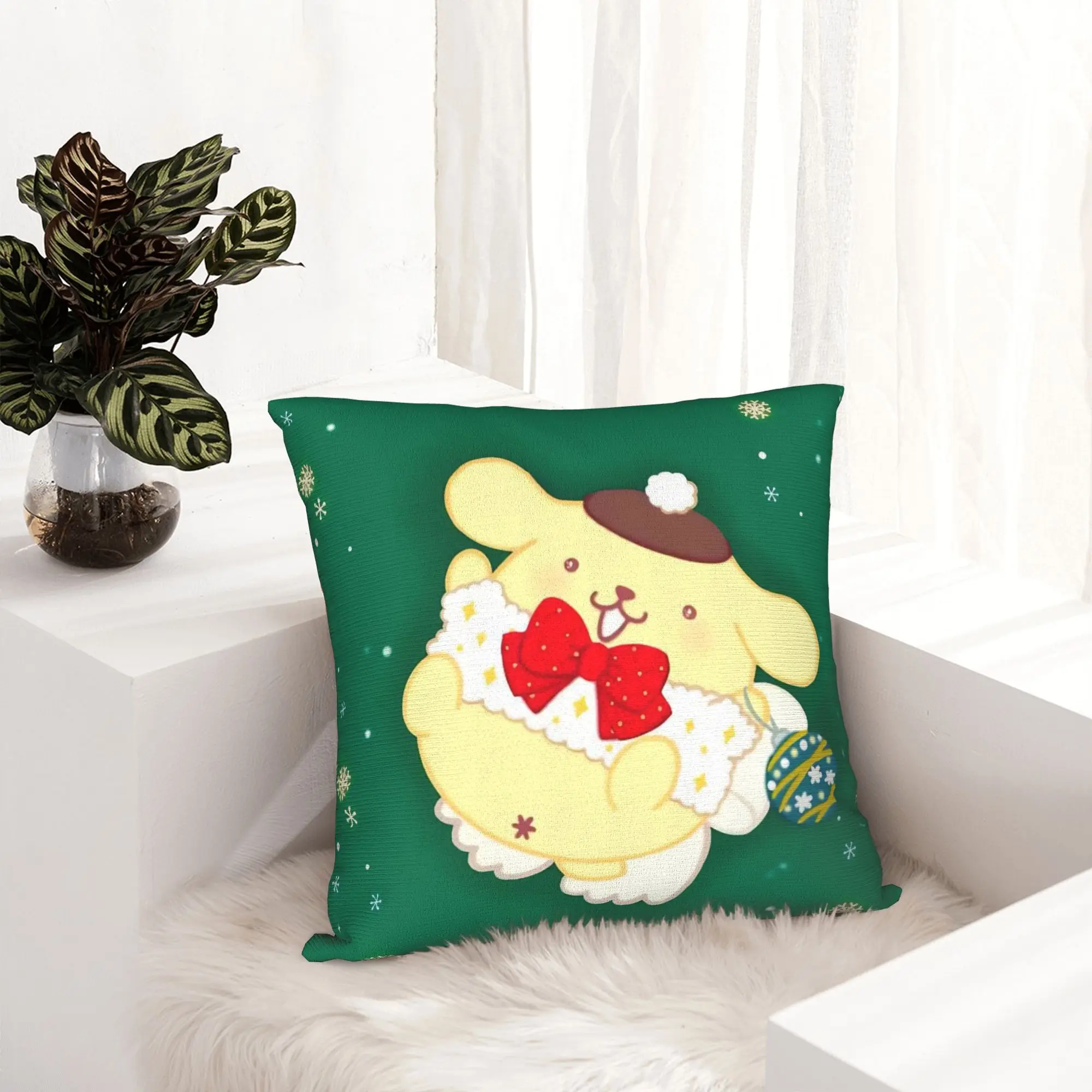 Pompompurins Christmas Winter Festive Pillowcase Printing Cushion Cover Decoration  Throw Pillow Case Cover Seat Square 45*45cm